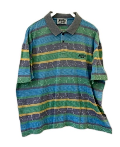 Missoni Sport, VINTAGE Missoni Sport Polo Shirt Men's Boxy XXL Striped Made In Italy 90s #13