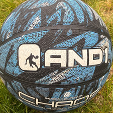 AND1 Chaos Indoor/Outdoor Basketball Blue Black White Sport Ball for Basketball