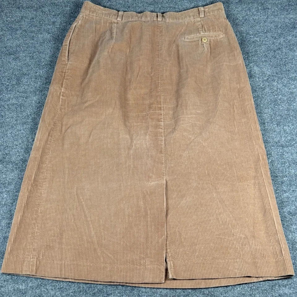 Falda midi vintage Y2K años 90 caqui pana talla 18 plisada otoño ropa de trabajo neutra Foto 2 de 4