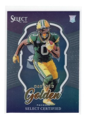 2025 Panini Select Matthew Golden #18 (RC) Select Certified Green Bay Packers