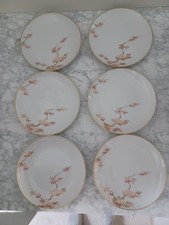 FUKAGAWA ARITA 6 SALAD PLATES 7 5/8" 905 MAPLE LEAF HAND PAINTED JAPAN