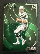 2025 Panini Silhouette Joe Namath Green Color Match New York Jets HOF