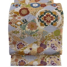 Japanese Kimono Fukuro obi Excellent item Flowers Chinese pattern Gold thread