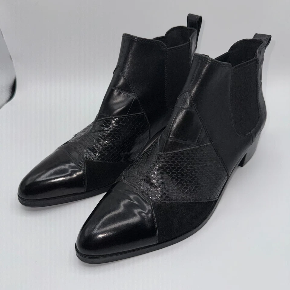 Bota Chelsea Coach Suffolk Patchwork SNK/CLF Mujer 9.5B Cuero Negro Q8707 Foto 2 de 4