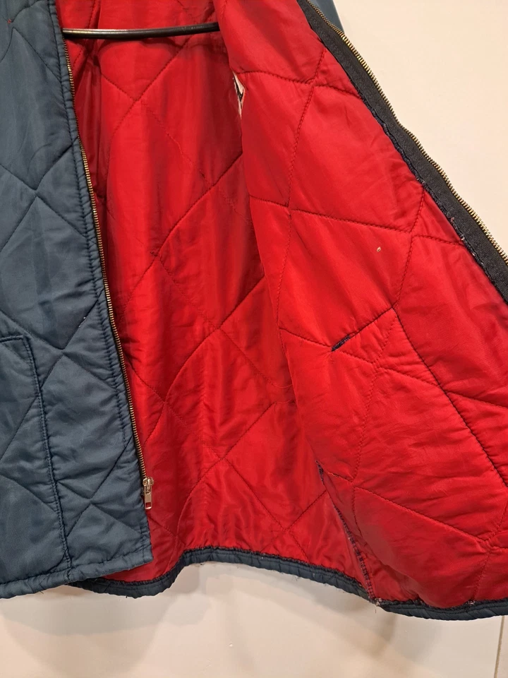 Abrigo Chaqueta Acolchada Azul Pingüino Marca K Años 80 De Colección Hecho en EE. UU. Para Hombre Talla XLarge Foto 4 de 4