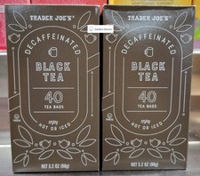 Trader Joe's Decaffeinated Black Tea 40 Tea Bags 3.2oz 90g Two Boxes 