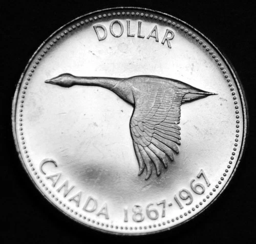 1967 $1 silver proof like coin in a paper flip - excellent coin