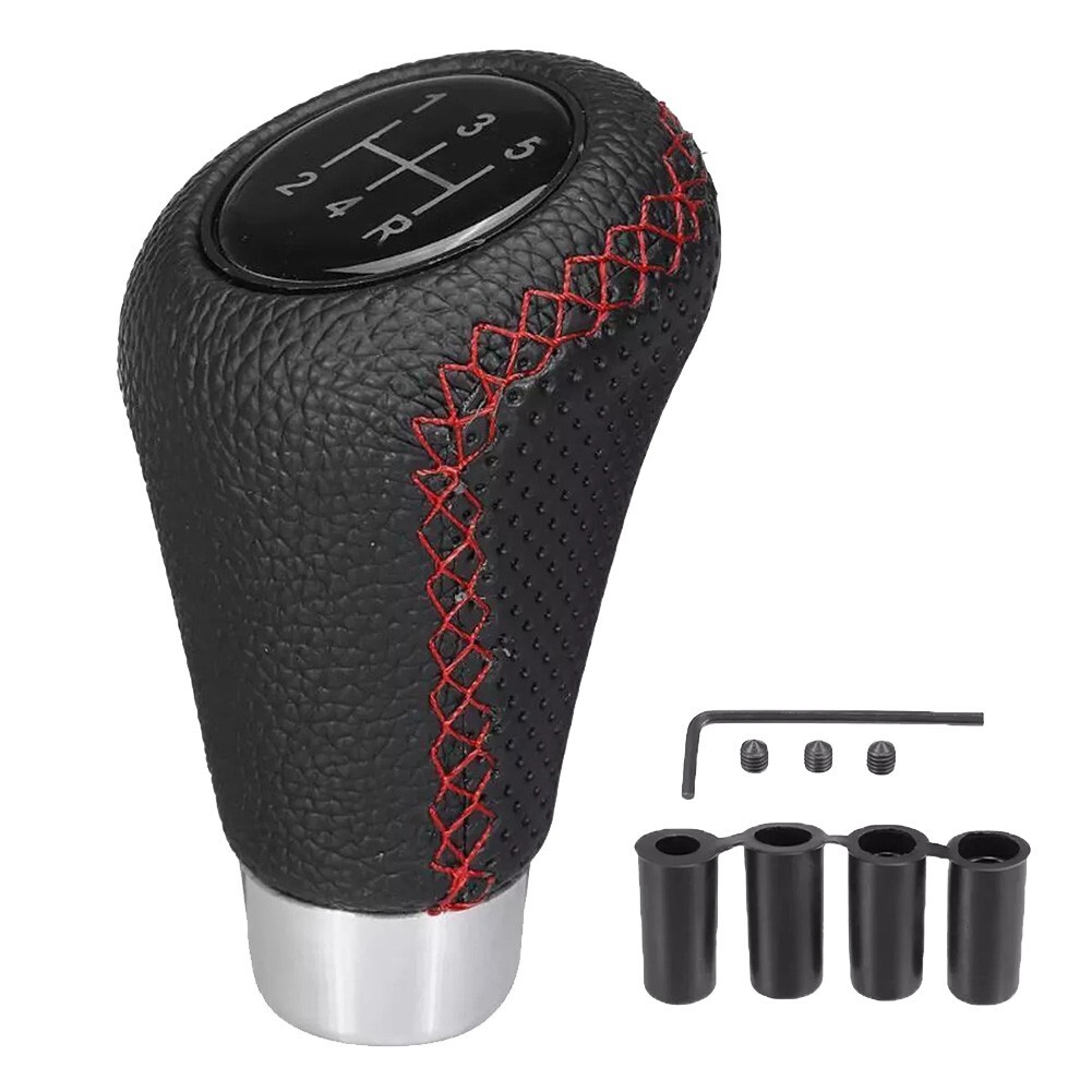 and Stylish 5 Speed Gear Shift Knob in PU Leather for Auto Manual Cars