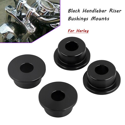 Handlebar Riser Bushings Mounts Black For Harley Sportster Super Glide Softail