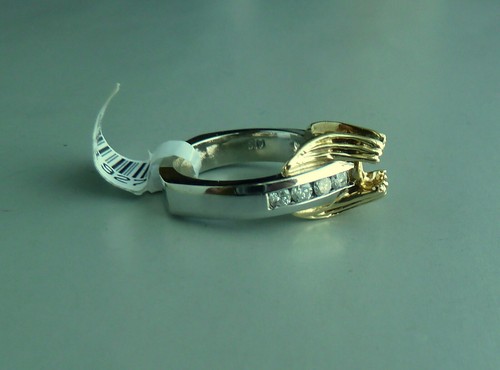14K TWO TONE DIAMOND SEMI-MOUNT ENGAGEMENT RING 0.57 TCW - Picture 6 of 12