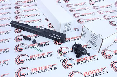 AEM Aluminum Fuel Rail + Adj Pressure Regulator For Honda Civic B16A2 B16A3 