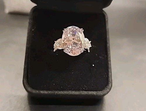 Bella Luce Rhodium Over Sterling Silver Ring 925 Simulated Oval Diamond Size 8