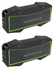  2 Rockville ROCK EVERYWHERE Portable Bluetooth Speakers Wireless Stereo Sound