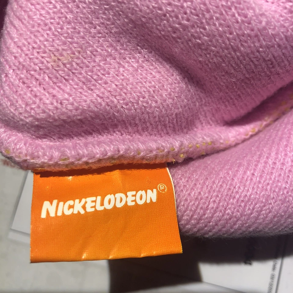 2005 NICKELODEON SpongeBob Square Pants Girls Hat/Beanie, Yellow and Pink - Image 4 of 4