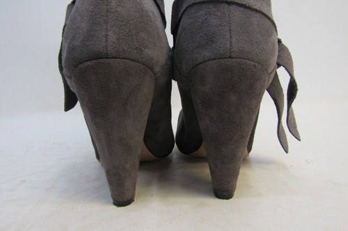 NINE WEST Womens Size 10.5 M Gray Suede Zip Ankle Fashion Boots Booties - Picture 8 of 11