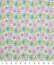 1/4 Yard 9 x42 Pink And Teal Floral Cotton Quilting Fabric