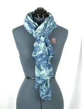 Blue/green paisley rectangular scarf 522