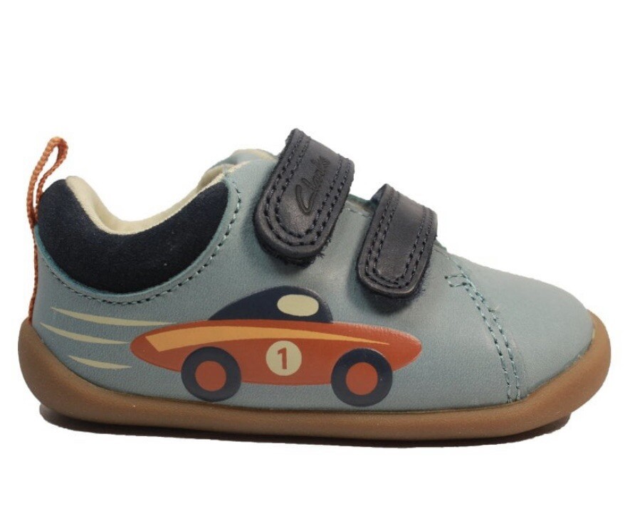 Clarks Roamer Retro Toddler Pale Blue Leather Childrens Pre