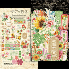 GRAPHIC 45 "SEASON TO CELEBRATE" EPHEMERA ASSORTMENT60 PCS. SCRAPJACK'S PLACE