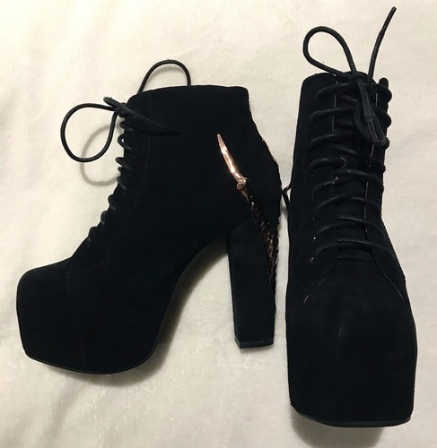 Jeffrey Campbell Boots | Women's | Lita Claw | Black Suede | Platform | UK 4 - Picture 7 of 24