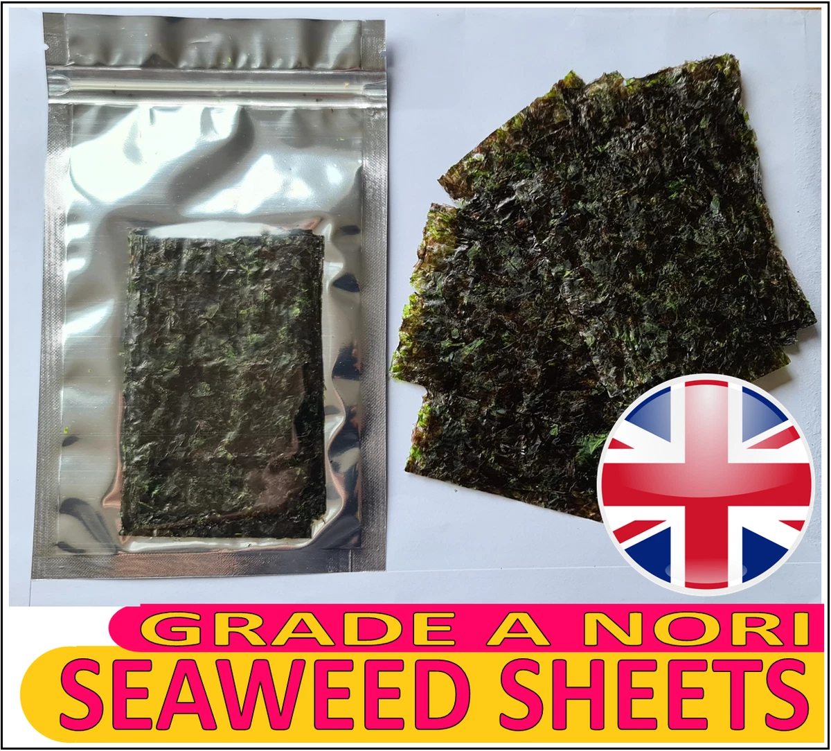 MARINE AQUARIUM NORI SEAWEED SHEETS GRADE A FISH FOOD TANGS INVERTS REEF UK