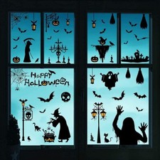 78 pcs. Halloween Spooky Window Wall Glass Sticker Clings Decorations