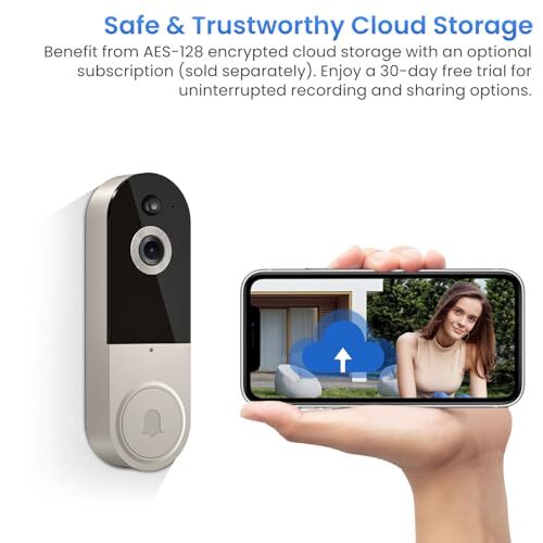 1080P Video Doorbell Camera Wireless In & Outdoor Surveillance Night Vision Cam - Picture 7 of 11