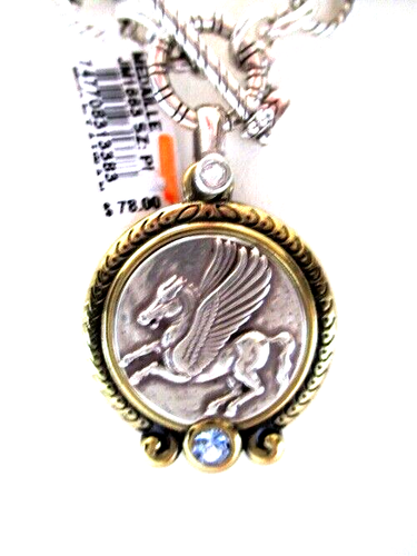 NWTag Brighton MEDAILLE OLYMPIA Two Tone Pendant Toggle Necklace MSRP $78 - Picture 6 of 6
