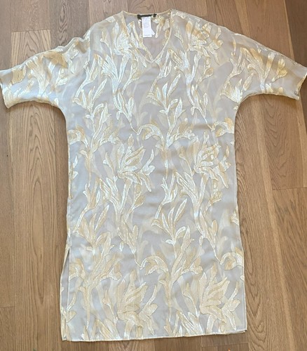 MARINA RINALDI,SILK Blend Dress in Gold, Size MR 21, 12W US, 42 DE, 50 IT - Picture 16 of 17