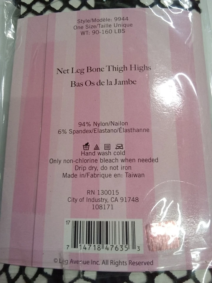 LEG AVENUE Net Leg Bone Thigh Highs (BLACK) One Size - Image 3 of 3