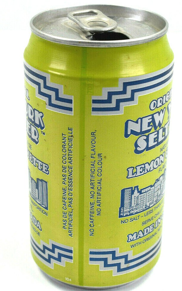 80s Original New York Seltzer Lemon LimeCitron Soda Can 12oz Canadian