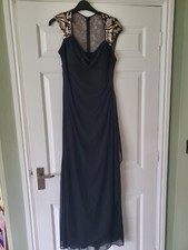 Xscape By Joanna Chen Long Black Gold Evening Party Cocktail Dress US 6 (UK 12?)