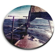 Round MDF Magnets - Sailing Boat Yacht #3699