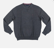 Tommy Hilfiger Mens Sweater Crewneck Pullover Knit Grey, L Lightly Worn