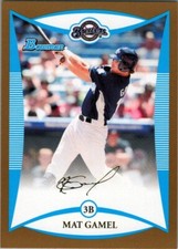 2008 Bowman Draft Prospects Gold #BDPP83 Mat Gamel FG Milwaukee Brewers