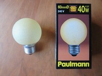 Paulmann Mini Globe G60 Eiskristall Bernstein 133.47 E27 40W GlüHbirne Dimmbar