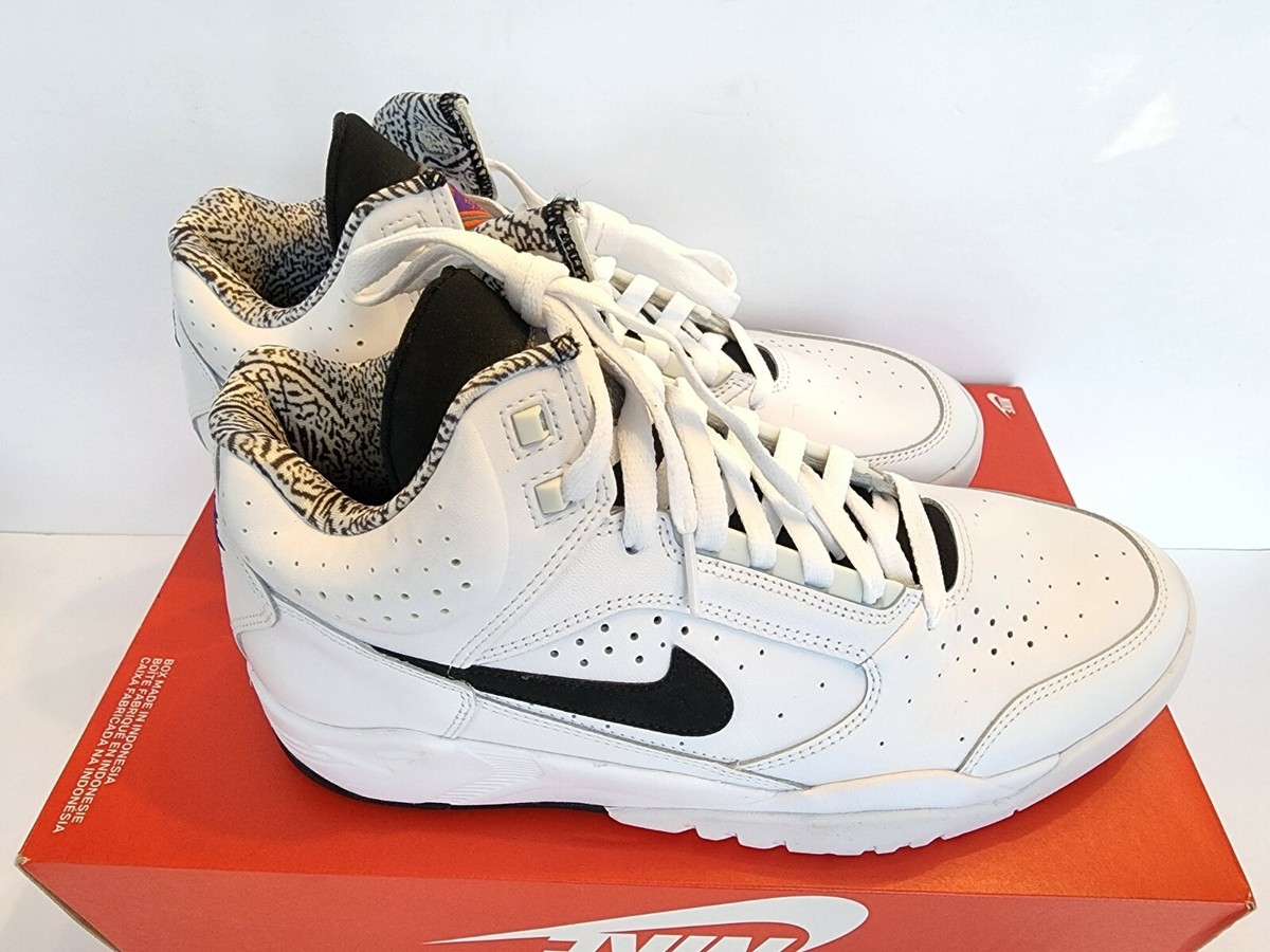 Nike Air Flight Lite Mid Size 9.5 Shoes White Black Retro DJ2518