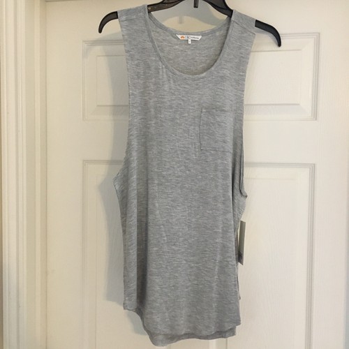 Grey Swim Beach Cover Up Muscle Tank Sleeveless NWT C&C California Womens Sz S - Picture 2 of 9