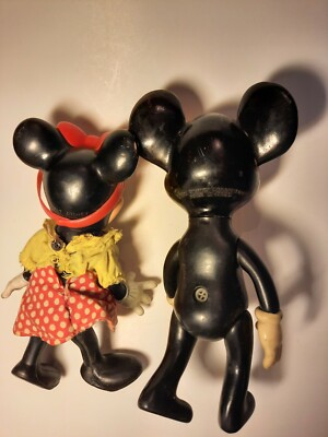 ビンテージ 未使用美品　from NewYork Mickey&￼Minnie Vintage Mickey And Minnie Mouse Soft Plastic Dolls, Articulating
