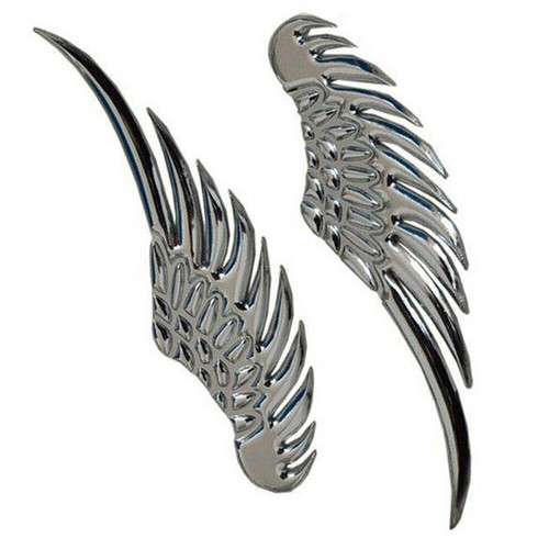 1Pair 3D Angel Hawk Wings Chrome Silver Emblem Sticker Logo Auto Car Accessories - Picture 11 of 11