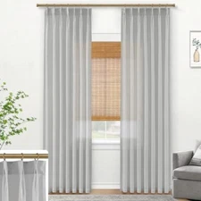 Office Curtains for Windows at Home,Pinch 40"W x 108"L (Pack of 2) Grey