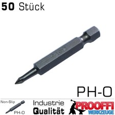 50 x Profi Kreuz Bits PH0 x 50mm Lang Kreuzschlitz Schraubendreher Bitsbox Y7846