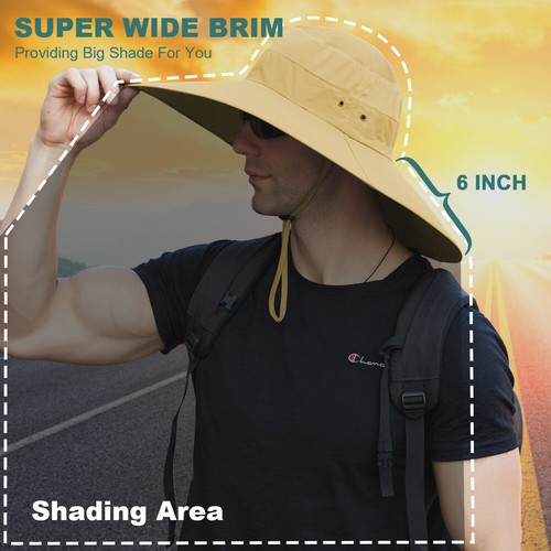 UV Protection Foldable Wide Brim Sun Hat Fishing Bucket Cap Waterproof Summer - Picture 22 of 233