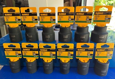 Dewalt 14pc Impact Socket Set 3/4'' Drive Metric - 6pt 22mm - 42mm DWMT80742 NEW