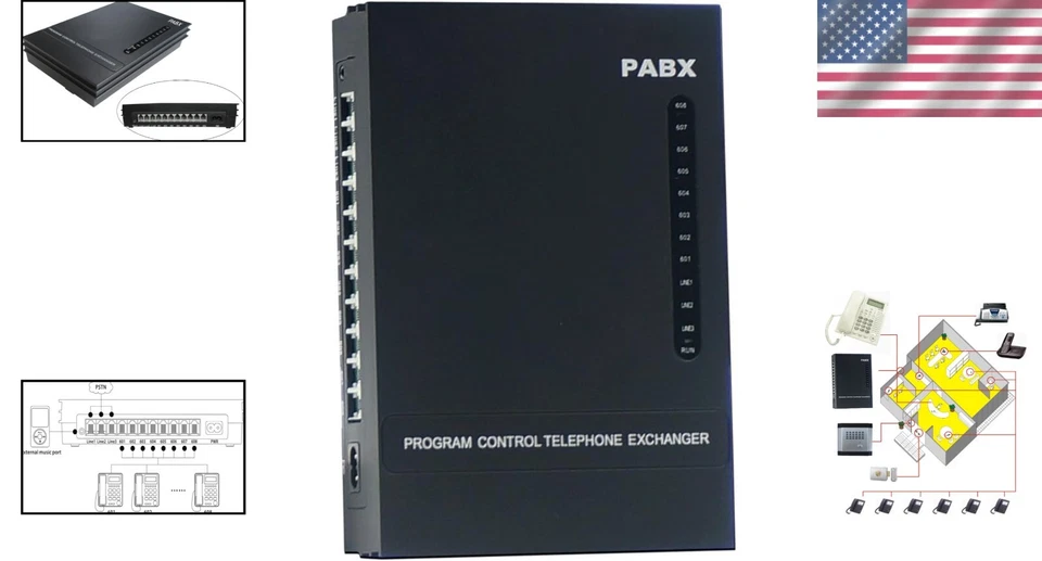 SOHO-PBX SP-208 2 CO Línea x 8 Extensión PABX Sistema Telefónico para Oficinas Foto 2 de 4