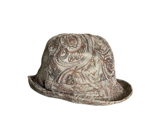 De colección Años 80 Frank Olive Neiman Marcus Paisley Sombrero Gamuza Mujer Talla Única OS Dinero Antiguo - Imagen 3 de 10