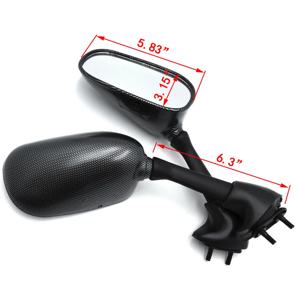 Espejos retrovisores de carreras de repuesto OEM para Yamaha YZF R1 2007 2008 YZF R6 2006 carbono Foto 2 de 4