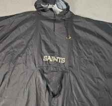 New Orleans Saints Rain Poncho Sz Medium NFL Vintage Apex One Folds Fanny Pack