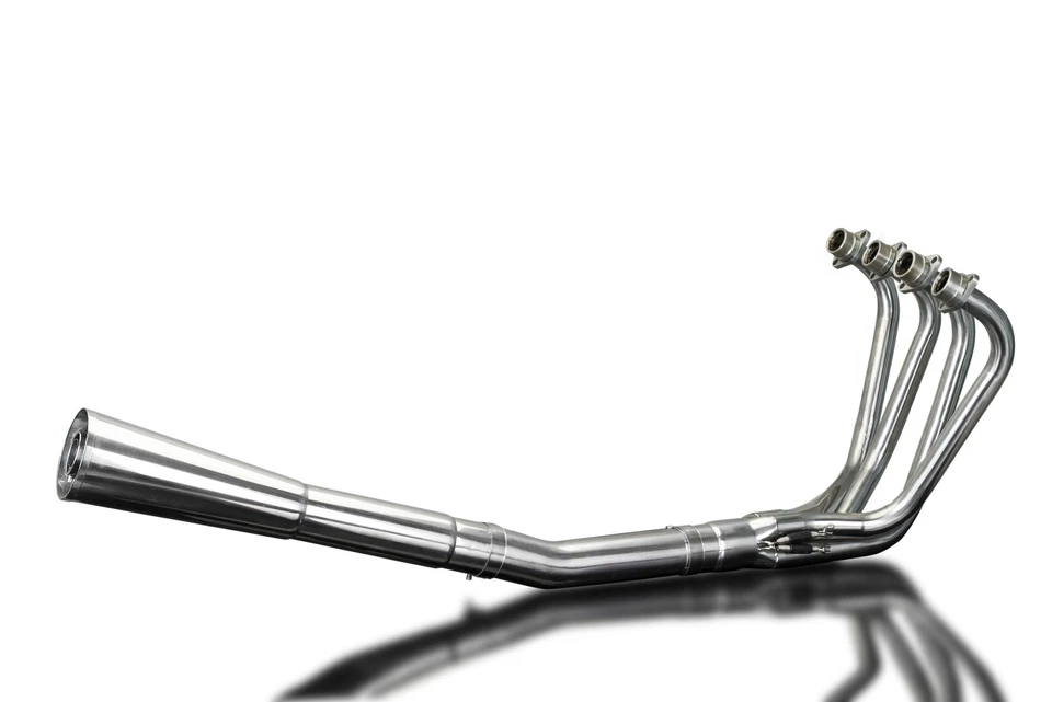 Silenciador megáfono clásico de acero inoxidable 4-1 escape completo Delkevic 1983 Honda CB1000C Foto 4 de 4