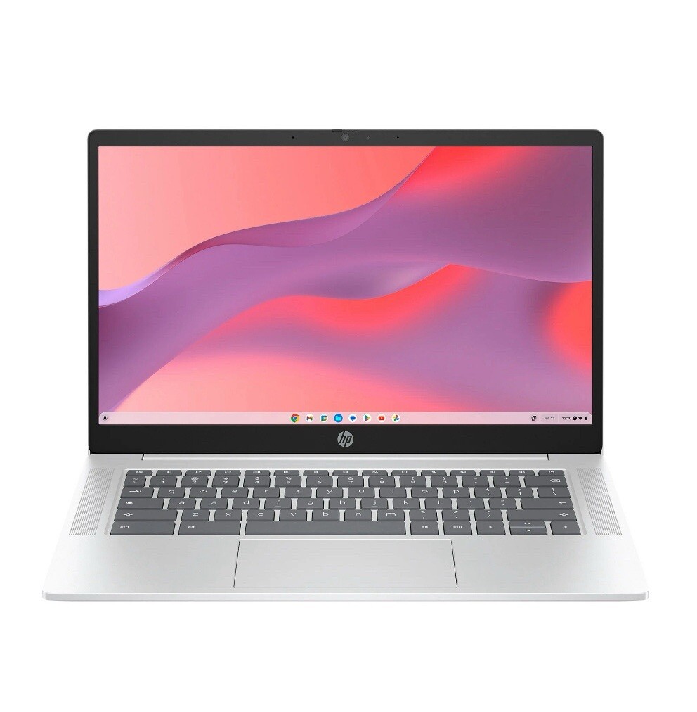 HP Chromebook 14 Inch Laptop Intel Processor N200 4GB RAM 128GB UFS Glacier Silv